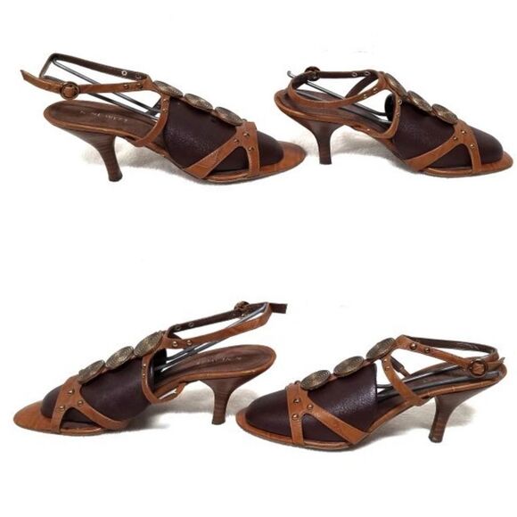 NINE West Robertao Strappy Open Toe Kitten Heels 7 - Picture 2 of 8